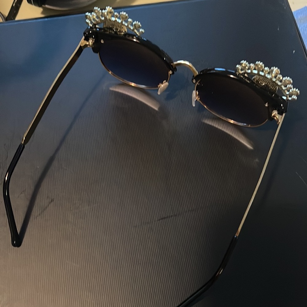 Swarovski rhinestones custom sunglasses Embellished eyeball eye fancy - Picture 6 of 8